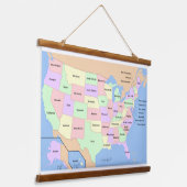 米国地図 吊り下げ型タペストリー (傾斜あり)