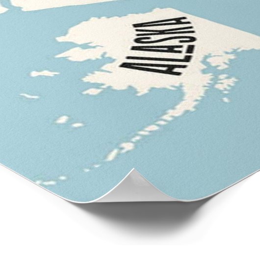 米国地図(州名統一された州) ポスター (角)