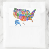 米国地図 長方形シール (バッグ)