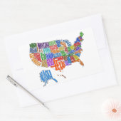 米国地図 長方形シール (封筒)