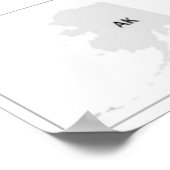 米国地域マップの統一された州 ポスター (角)