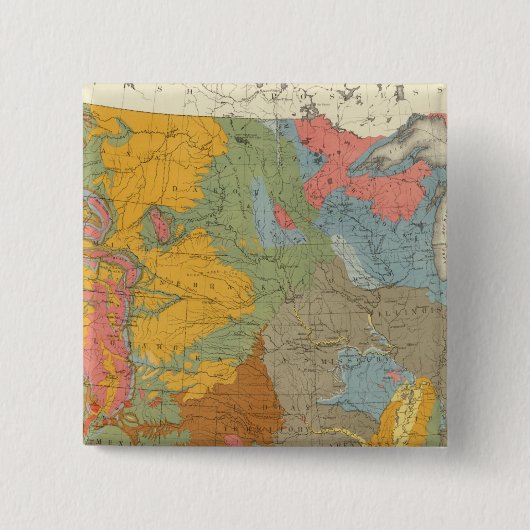 米国地質図 缶バッジ (正面)