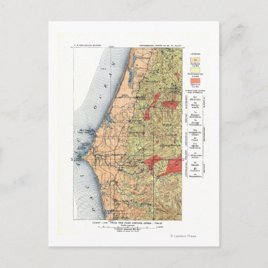 米国地質調査図 ポストカード (正面)