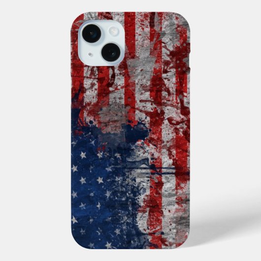米国壁絵を描上グランジ旗 Case-Mate iPhoneケース (裏面)