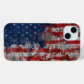 米国壁絵を描上グランジ旗 Case-Mate iPhoneケース (裏面 (横))