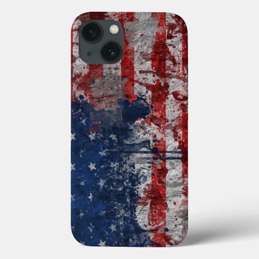 米国壁絵を描上グランジ旗 Case-Mate iPhoneケース (裏面)
