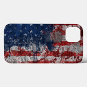 米国壁絵を描上グランジ旗 Case-Mate iPhoneケース (裏面 (横))