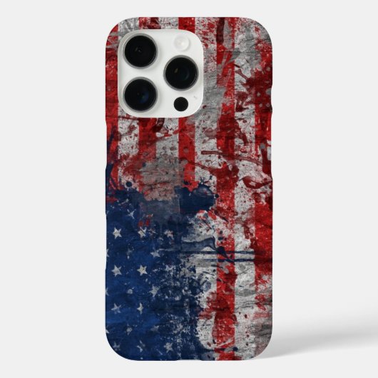 米国壁絵を描上グランジ旗 Case-Mate iPhoneケース (裏面)