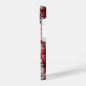 米国壁絵を描上グランジ旗 iPhoneケース (左側面)