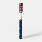 米国壁絵を描上グランジ旗 iPhoneケース (右側面)