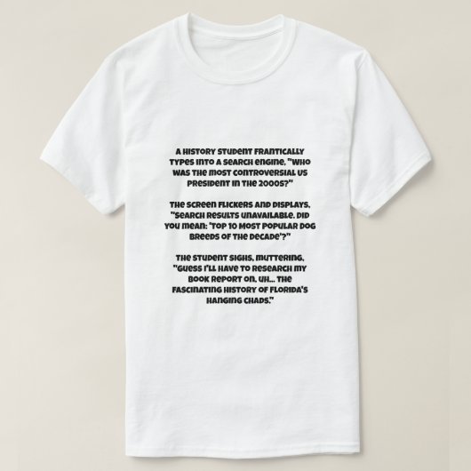 米国大統領についての検閲の質問についてのAIジョーク Tシャツ (デザイン正面)