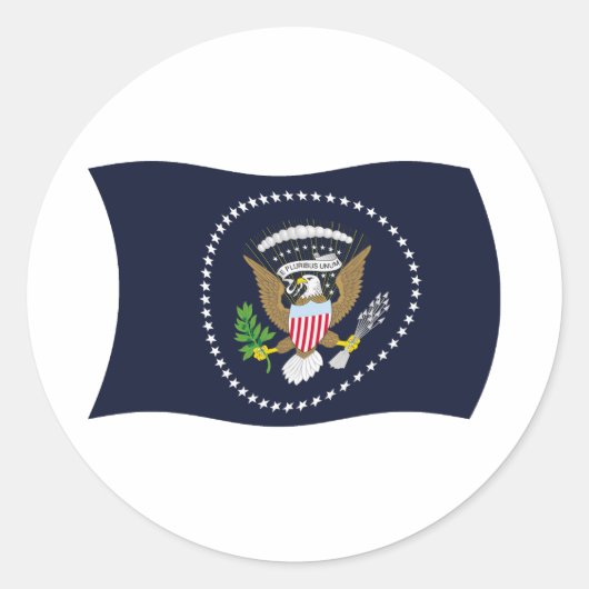 米国大統領紋章フラグステッカー ラウンドシール (正面)