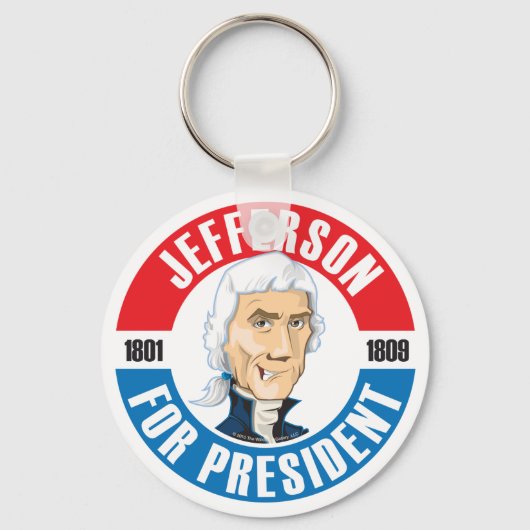 米国大統領選挙キャンペーンのキーチェーン： #3 Jefferson キーホルダー (正面)