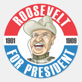 米国大統領選挙運動ステッカー: #26 Roosevelt ラウンドシール