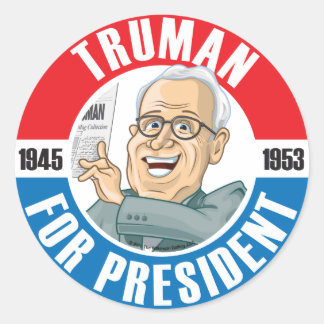米国大統領選挙運動ステッカー： #33 Harry Truman ラウンドシール