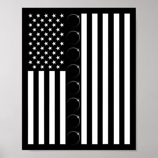 米国太陽の皆既日食国旗04.08.2024対 ポスター (正面)