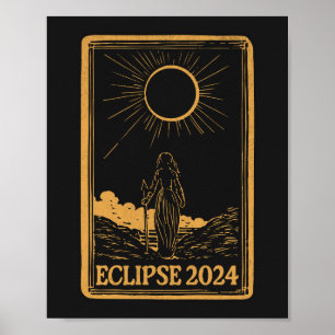 米国太陽の皆既食2024年4月8日天空 ポスター