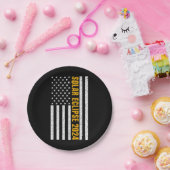 米国太陽の皆既食2024年4月8日米国国旗 ペーパープレート (パーティー)