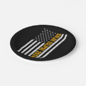 米国太陽の皆既食2024年4月8日米国国旗 ペーパープレート (アングル)