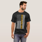 米国太陽の皆既食2024年4月8日米国国旗 Tシャツ (正面フル)