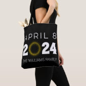 米国太陽の皆既食2024年4月8日 トートバッグ (クローズアップ)