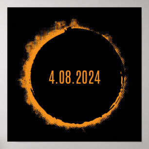 米国太陽の皆既食2024年4月8日 ポスター