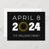 米国太陽の皆既食2024年4月8日 ポストカード (正面/裏面)