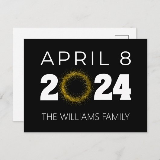 米国太陽の皆既食2024年4月8日 ポストカード (正面/裏面)