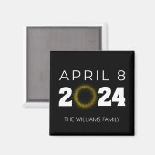 米国太陽の皆既食2024年4月8日 マグネット (正面/裏面)