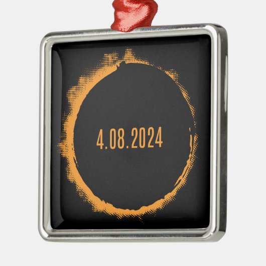 米国太陽の皆既食2024年4月8日 メタルオーナメント (左)