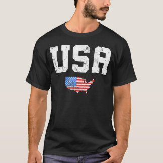 米国女性愛国米国国旗7月4日 Tシャツ