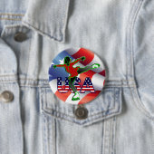 米国姿スケートで滑るラージ 缶バッジ (インサイチュ)