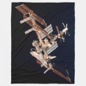 米国宇宙シャトルのエンデバーとISS フリースブランケット (正面)