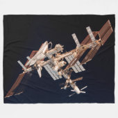 米国宇宙シャトルのエンデバーとISS フリースブランケット (正面(横))