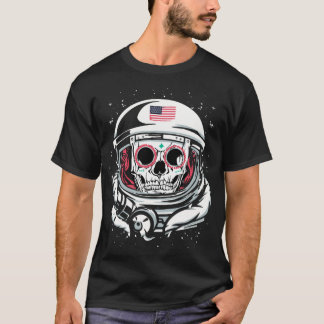 米国宇宙飛行士ヘルメットスカルの死の日 Tシャツ