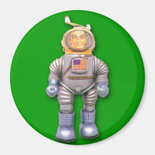米国宇宙飛行士玩具ロボット円磁石 マグネット (正面)