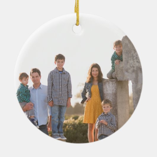 米国家族の写真を持つ宗教神 セラミックオーナメント (裏面)