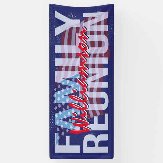 米国家族懇親会赤白青米国国旗 横断幕 (縦)