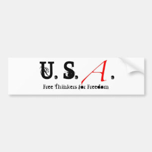 、米国小さい、深紅手紙。、自由な思想家f… バンパーステッカー