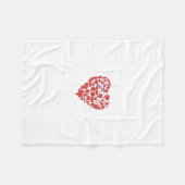 米国州のハートのモザイクヴァージニアの赤 フリースブランケット (正面(横))