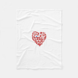 米国州のハートのモザイクヴァージニアの赤 フリースブランケット