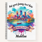 米国州の巧みな水の色 ノートブック (正面)