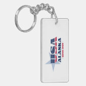 米国州アラスカモノグラムアクリルキーチェーン キーホルダー (正面左)