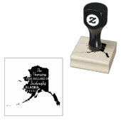 米国州アラスカ地図差出人住所ウッドアート ラバースタンプ (押印)