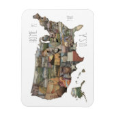 米国州コラージュ マグネット (縦)