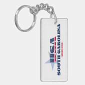 米国州サウスカロライナ州モノグラムアクリルキーチェーン キーホルダー (正面左)