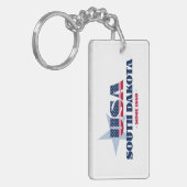 米国州サウスダコタモノグラムアクリルキーチェーン キーホルダー (正面左)