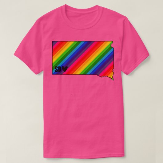 米国州サウスダコタレインボー Tシャツ (デザイン正面)