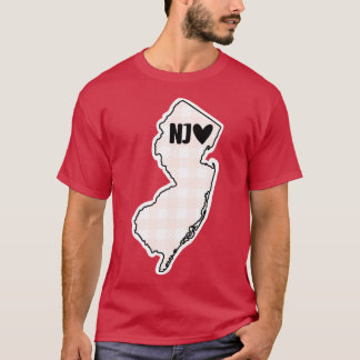 米国州ニュージャージーのピンクプレイド Tシャツ