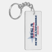 米国州ニューハンプシャーモノグラムアクリルキーチェーン キーホルダー (正面左)